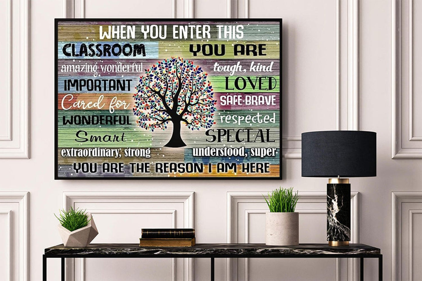Póster Cuando entras a esta aula, lienzo de regalo para profesores