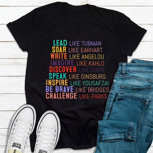 Lead Soar Write Inspire Celebrate Strong Women Feminist Strength Shirt