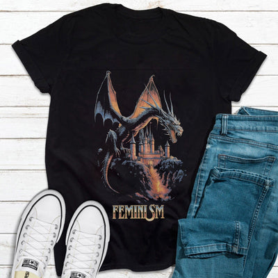 Feminism Dragon Fantasy Feminist T Shirt