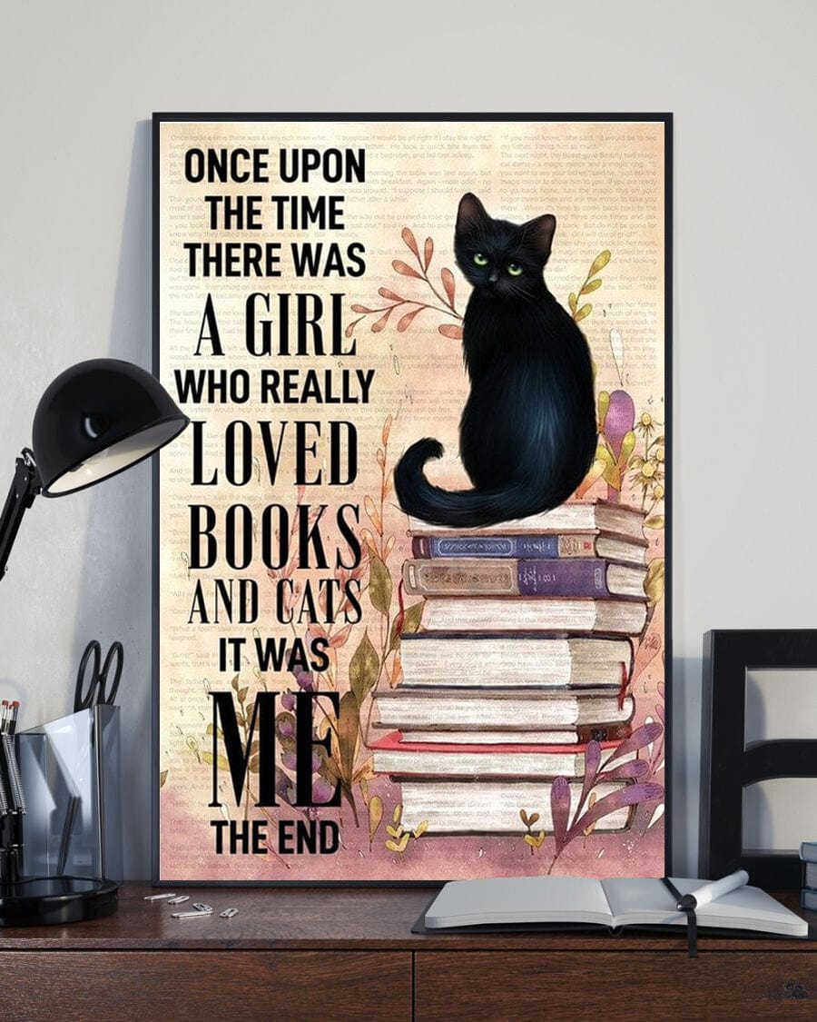 Érase una vez una niña que amaba mucho los libros y los gatos. Era yo. Póster, lienzo