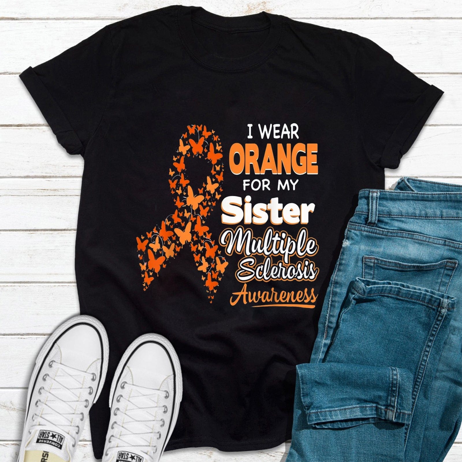 Llevo camiseta naranja por mi hermana para concienciar sobre la esclerosis múltiple