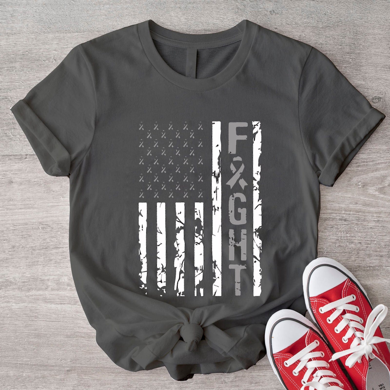 Fight US Flag Brain Cancer Awareness Daisy T-Shirt