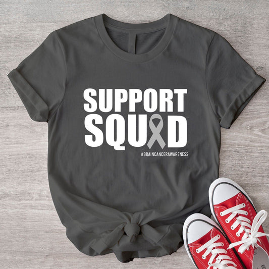Camiseta de concienciación sobre el cáncer cerebral del equipo de apoyo