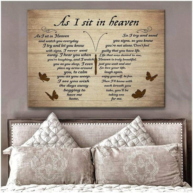 As I Sit in Heaven Memorial Canvas - Remembrance Wall Art for Loved Ones