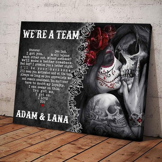 Personalized We're A Team Canvas, Poster - Custom Couple Wall Art for Husband & Wife