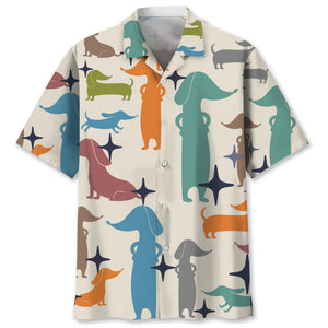 Dachshund Hawaiian Shirt, Wiener Dog Hawaiian Shirt