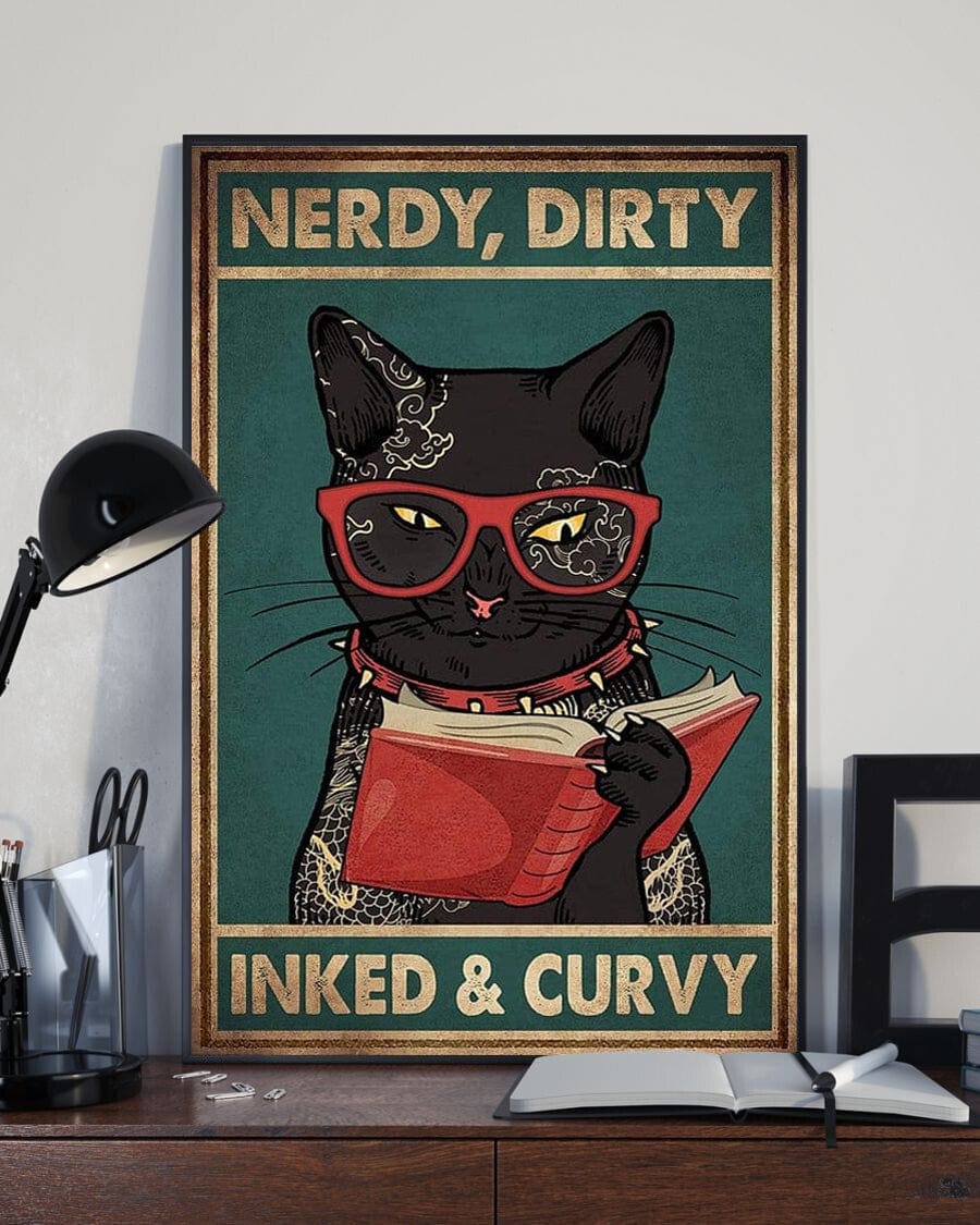 Cat Poster, Cat Canvas, Cat Wallpaper, Nerdy Dirty Inked And Curvy