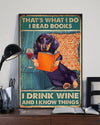 Dachshund That’s What I Do I Read Books I Drink Wine And I Know Things Book Poster, Canvas