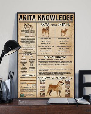 Akita Knowledge Dog Poster, Canvas