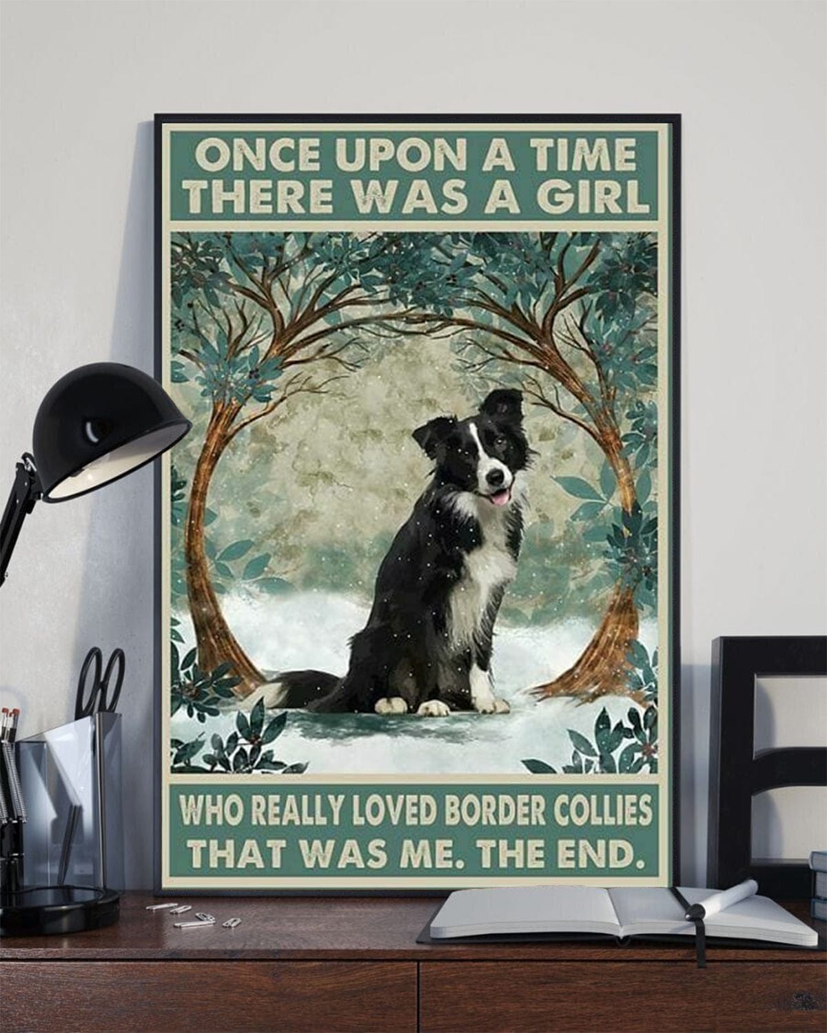 Érase una vez una niña que amaba mucho a los perros Border Collie Póster, Lienzo