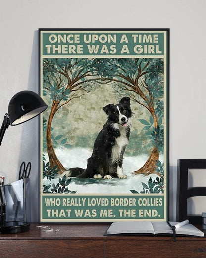 Érase una vez una niña que amaba mucho a los perros Border Collie Póster, Lienzo