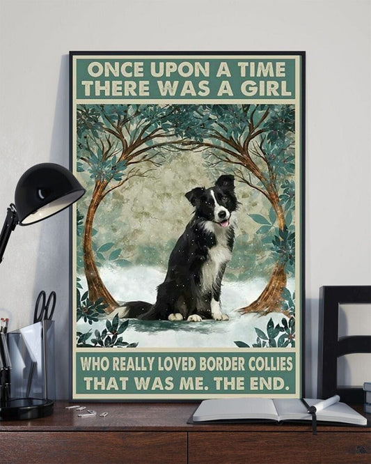 Érase una vez una niña que amaba mucho a los perros Border Collie Póster, Lienzo