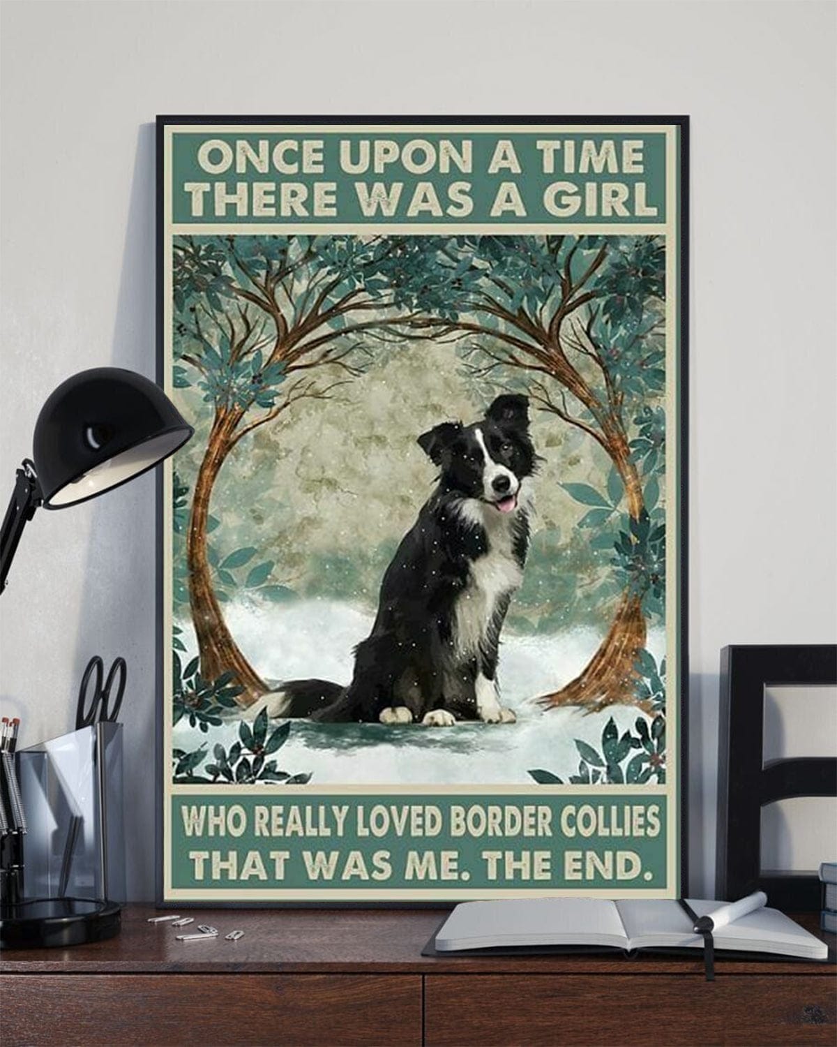 Once Upon A Time There Was A Girl Who Really Loved Border Collies Dog Poster, Canvas