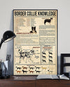 Border Collie Knowledge Border Collie Facts Dog Poster, Canvas