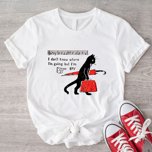 Camiseta No sé a dónde voy, pero soy gay, camiseta LGBT Cat Pride