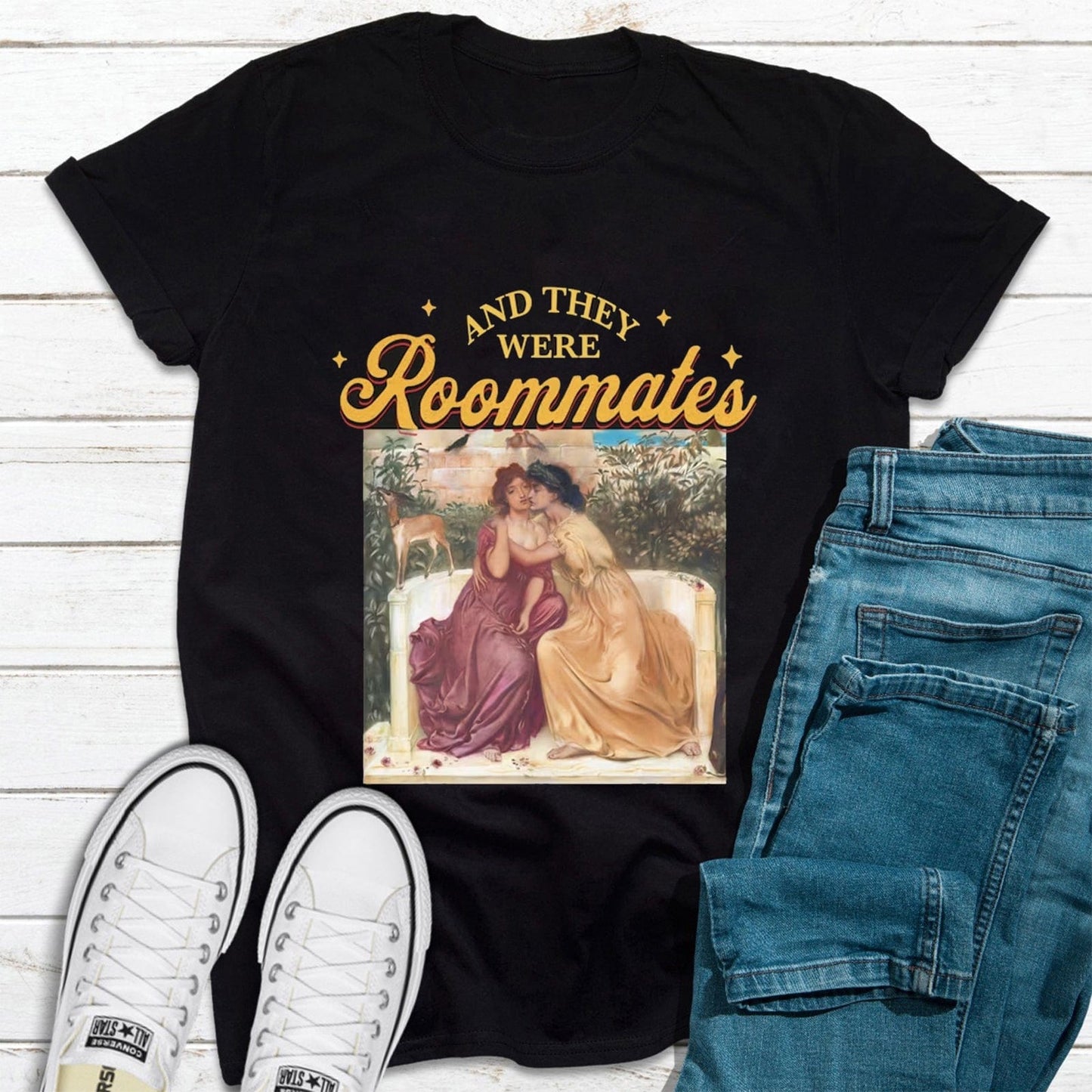 Y eran compañeras de cuarto Camiseta LGBT lésbica histórica