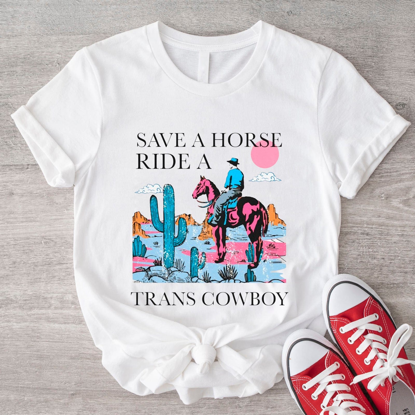 Save A Horse Ride A Trans Cowboy LGBT Transgender Shirt