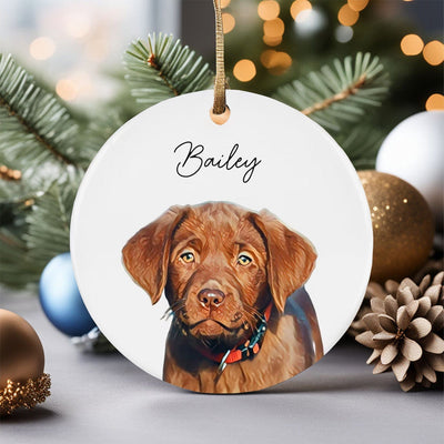 Personalized Pet Ornament, Custom Dog Christmas Tree Hanging Ornament