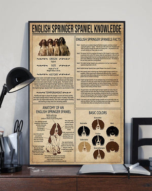 English Springer Spaniel Knowledge Poster, Canvas