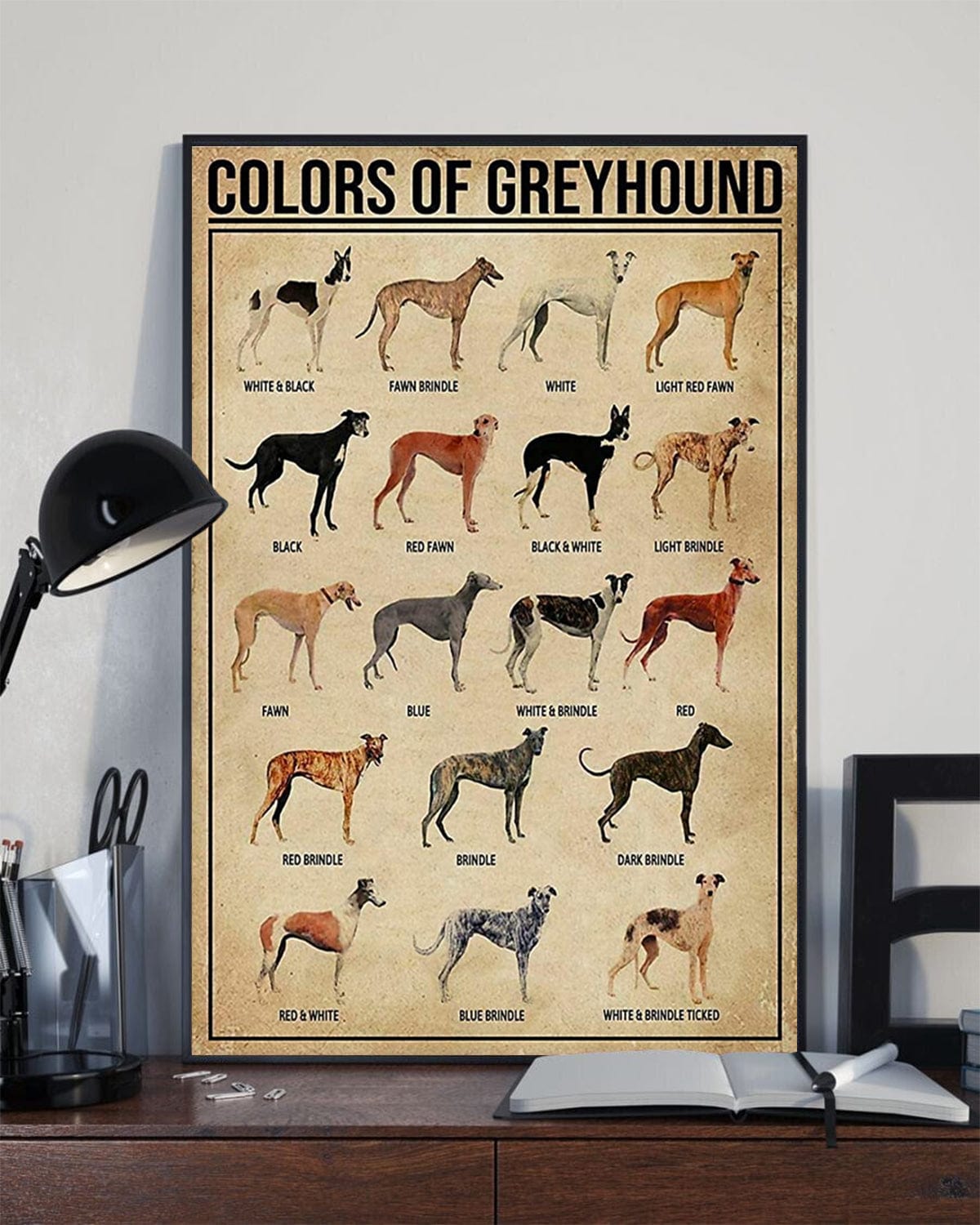 Póster Colores del galgo, lienzo