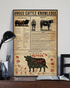Angus Cattle Knowledge Cow Poster, Canvas