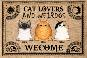 Personalized Cat Doormat, Cat Lover And Weirdos