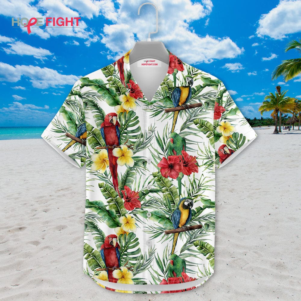 Parrot Hibiscus Hawaiian Shirt
