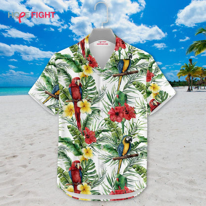 Parrot Hibiscus Hawaiian Shirt