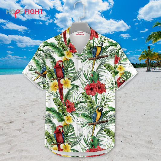 Parrot Hibiscus Hawaiian Shirt