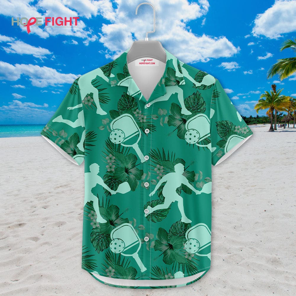 Pickleball Hibiscus Hawaiian Shirt