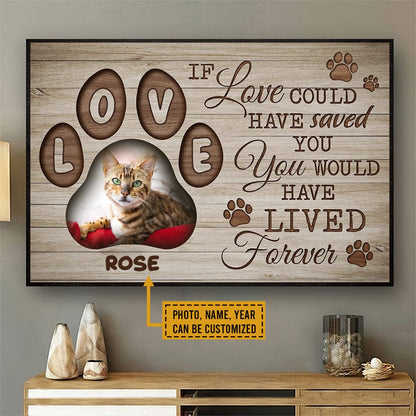 Personalized Cat Memorial Poster, Canvas If Loved Could Have Saved You