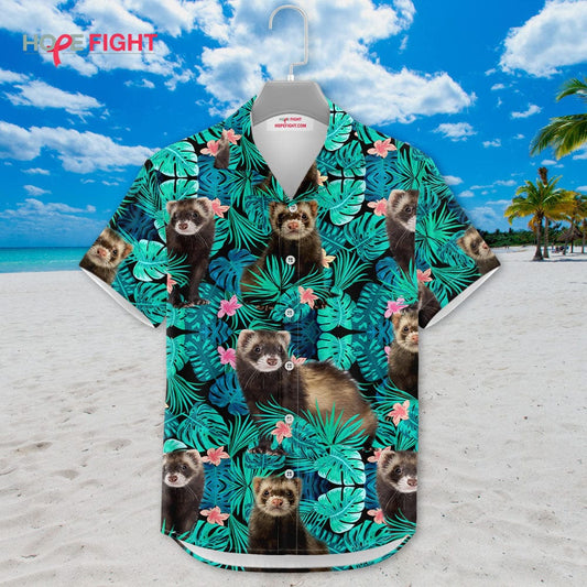 Tropical Ferret Hawaiian Shirt