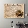 Personalized Cat Memorial Canvas - Don't Cry Sweet Mama, My Very Favorite Place