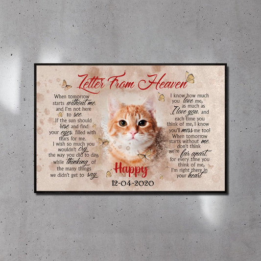 Lienzo conmemorativo personalizado para gatos: Carta del cielo