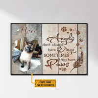 Personalized Cat Memorial Poster, Canvas - Angels Don't Away Have Wings Sometimes They Have Paws