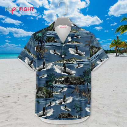 Submarine Hawaiian Shirt - Tactical Navy Ocean Theme