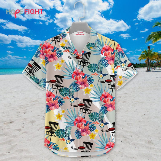 Tropical Disc Golf Hawaiian Shirt - Fun Frisbee Golf Lovers Outfit