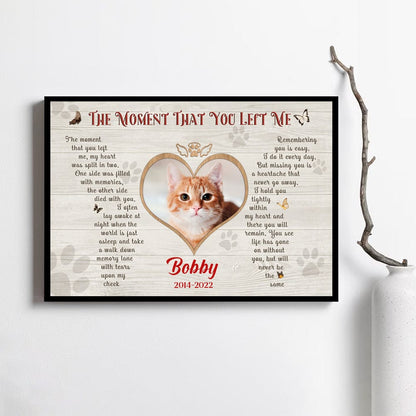Personalized Cat Memorial Canvas - The Moment That You Left Me