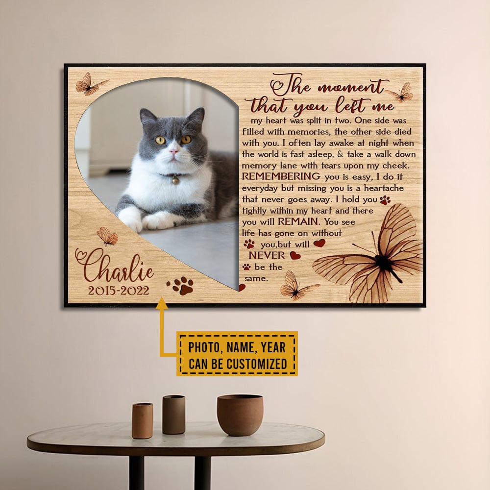Personalized Cat Memorial Canvas - The Moment That You Left Me