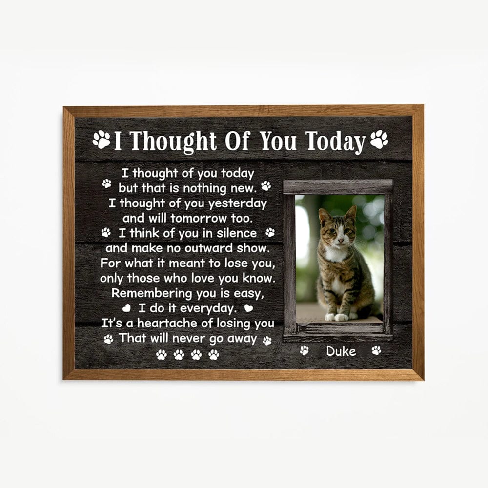 Personalized Cat Memorial Canvas - I Throught Of You Today