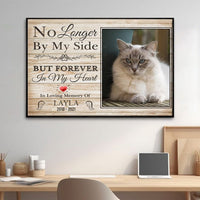 Personalized Cat Memorial Canvas - No Longer By My Side But Forever In My Heart