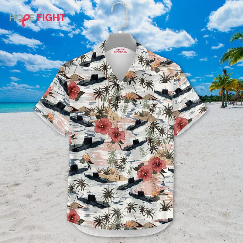 Submarine Hawaiian Shirt - Military Tactical Tropical Design