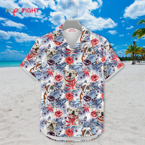 Cute Bulldog Hibiscus Hawaiian Shirt