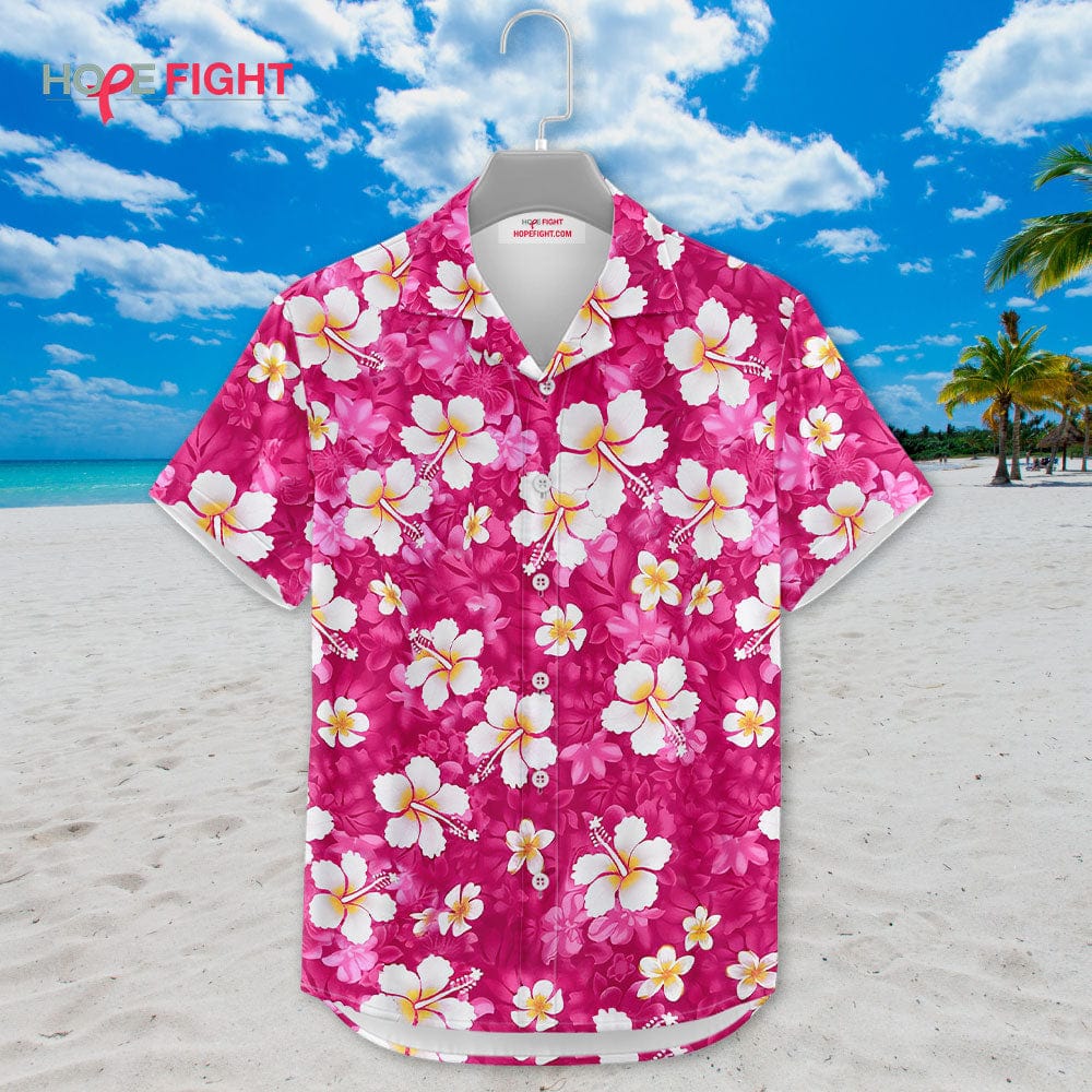 Hibiscus Hawaiian Shirt - Vibrant Pink Floral Print for Beach & Vacation