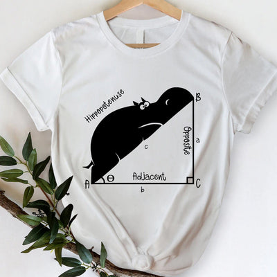 Funny Math T Shirt, Geometry Teacher Gift, Funny Hippo Math Shirt