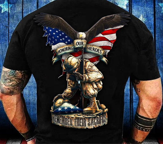 Recuerde su sacrificio, regalo de veteranos, honrando a nuestros héroes Camiseta de veterano