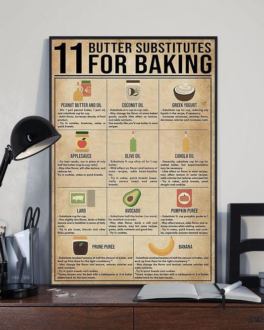 11 Butter Substitutes For Baking Poster, Canvas