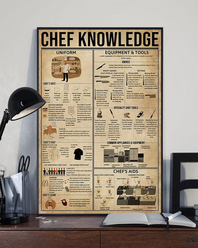 Chef Knowledge Cooking Poster, Canvas