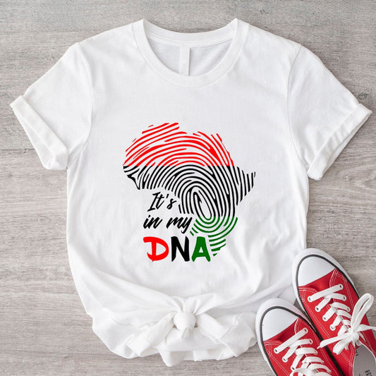 It's In My DNA Africa Native Shirt, Fingerprint Africa Map Black History African Shirts