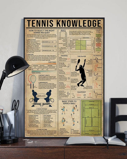 Póster de conocimientos sobre tenis, lienzo